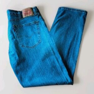 Levis 505 Jeans Mens 38W x 32L Blue Denim Regular Straight Stretch Med Wash